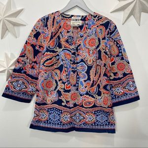 Jones New York paisley patterned tunic top